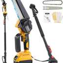 6 Inch Mini Chainsaw Brushless Tree Trimmer with DEW 20V Extension Pole, Tree Saw for Trimming Pruning (Tool Only)