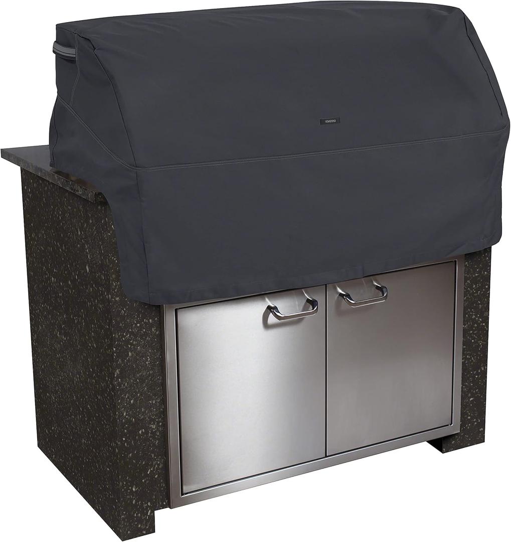 Classic Accessories Ravenna Water-Resistant 32 Inch Built-in BBQ Grill Top Cover, Black