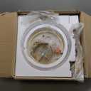 WUZUPS Chandelier Rustic Farmhouse Industrial Round Ceiling Pendant LED Light Fixture with Clear Glass Shades for Dining Room Kitchen Island Foyer Entryway, H 17" x W 13.4", E26 Base, Gold