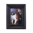 Small Vintage Antique Picture Frame 2.5x3.5 - Ornate Wallet Size With Beaded Border for Tabletop and Wall Hanging Photo Gallery Art