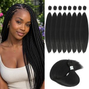 Pure Protein Fiber Braiding Hair Pre Stretched Close to Human Hair 18In 1B#
8 Packs Pre Stretched Braiding Hair,Professional Braiding Hair Extensions for Braids,Soft Yaki Texture, Hot Water Setting