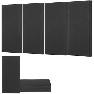 VEVOR 4 PCS Acoustic Panels, 2 inch Thick 23.6 x 11.8 inch Fiberglass Sound Absorbing Panels, Self-Adhesive Soundproof Wall Boards, for Studios, Office, Home Theater,Meeting Room, Black