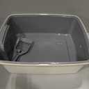 Amazon Basics Large Cat Litter Box with High Sides, Open Top for Easy Access, Includes Scoop with Storage, 19" x 15" x 11.75", Grey/Beige