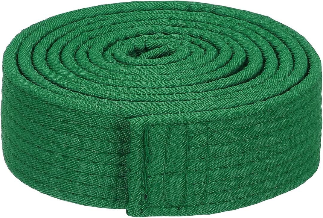 PATIKIL Taekwondo Colored Ranking Belt, Polyester Martial Arts Judo Karate Belt for Coach Teaching Practice (1.5"x6.5', Green)