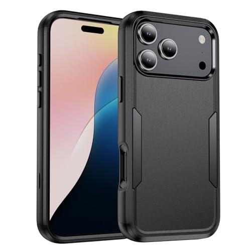 Tksafy for iPhone 17 Pro Max Case, Three Layers Heavy Duty Shockproof Dropproof Protective Phone Bumper Case with Full Body Rubber Armor for Apple 6.9 inch 2025, Black