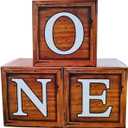 One Boxes for 1st Birthday Wood Grain, One Balloon Box, Baby Girl 1 Year Old Gifts, 1st Birthday Party Supplies Boy, 1 Year Anniversary Decorations Photoshoot Props Backdrop. (Wood Grain)