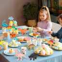 25Pcs Dinosaur Birthday Decorations Mini Dino Figures Cupcake Toppers Animal Theme Party Cake Baby Shower Supplies