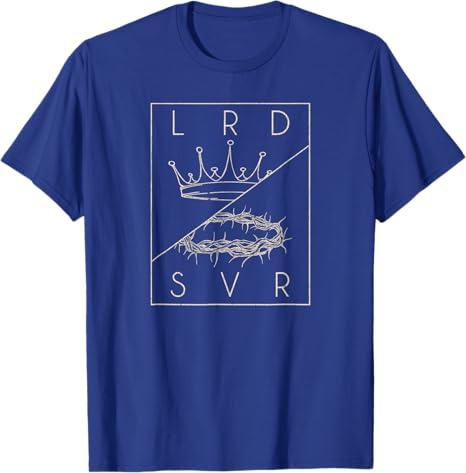 Vintage Retro Jesus Christian Lord & Savior graphic T-Shirt (Small, Black)