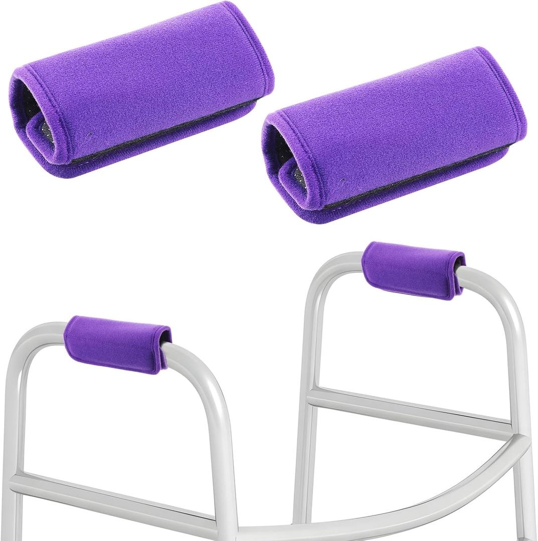 2 Pack Walker Handle Cushions for Rolling Wheelchair, Non-Slip Walker Padded Hand Grip Covers Walkers Hand Grips Cover Moisture Wicking Hands Gripper Mobility Accessory