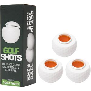3Pcs 1.5oz Golf Ball Shaped Shot Glass Golf Ball Shot Glass Novelty Golf Ball Shot Glasses with Lid Outdoor Leisure Golf Glass