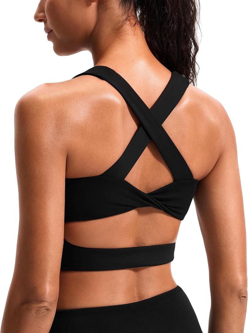 Sports Bras for Women Criss-Cross Back Padded Workout Tank Tops Medium Support Crop Tops for Women (Extra Large, Black) Sports Bras for Women Criss-Cross Back Padded Workout Tank Tops Medium Support Crop Tops for Women (Extra Large, Black)