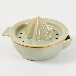 Ceramic Citrus Lemon Orange Juicer Manual Squeezer, Hand Juicer Reamer Rotation Press with 6.8oz Bowl, Strainer Lid, Spout, Handle, Dishwasher Safe, Easy to Clean