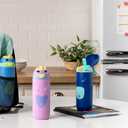 Ello Ellies 12oz Vacuum Insulated Stainless Steel Kids Water Bottle with Straw and Built-in Carrying Handle and Leak-Proof Locking Lid for School Backpack, Lunchbox and Outdoor Sports, Cat