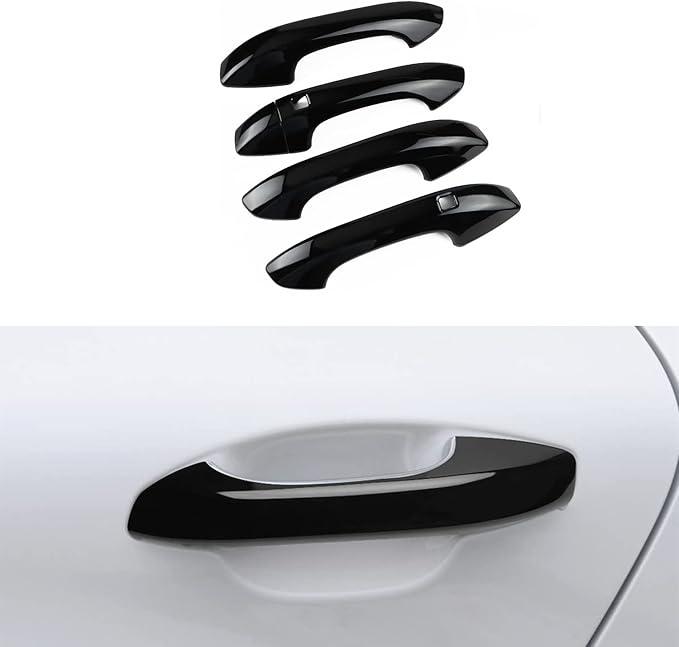Car Exterior Door Handle Cover Compatible for 2021 2022 2023 2024 2025 Kia K5 GT GT-Line Accessories Door Handle Protectors with Smart Key Holes Glossy Black