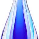 DOVDOV Blown Glass Sculpture, Blue Glass Art Collectible Statue, Unique Teardrop Ornament, Suitable for Office, Bookshelf, Dressing Table, Living Room Coffee Table, or Mantelpiece Display