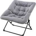 Oakham Comfy Chair for Adults, Soft Faux Fur Folding Lounge for Bedroom Living Room Dorm Rooms Flexible Reading Chair for Teens Kids, X-Large Foldable (Faux Fur-Grey)