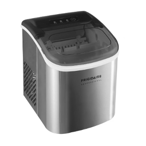 Frigidaire Ice Maker Countertop, Portable Ice Machine with Carry Handle, 26.5lbs Per Day, 9 Cubes in 6 Mins, Auto-Cleaning, with Basket and Scoop, for Home, Kitchen, Camping, RV, Silver 