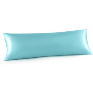 INFIIXSO Body Pillow Cover with Zipper, Luxury Mulberry Silk Body Pillow Case 20x54 Inches, Ultra Smooth and Soft Cooling Long Pillowcase, Gift for Women, Men(Ocean Mist)