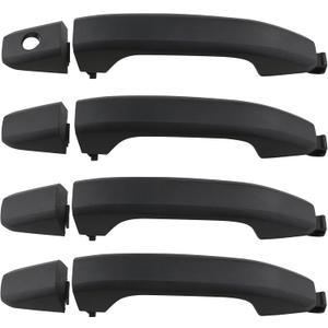 APPERFiT Door Handles w/Gaskets Set - Exterior (Textured Black) Compatible with 2014-2020 Chevy Chevrolet Silverado Suburban Tahoe, GMC Sierra Yukon 23236150 22923605 22929464 22929412 22923599