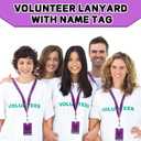 Colarr 25 Pack Volunteer Lanyard with PVC Plastic Card Pass Volunteer Identification ID Badges Bulk Breakaway Lanyard for Activity, Fundraising, Church, School, Events(Purple)