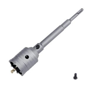2.5 inch / 65mm Concrete Hole Saw with SDS Plus Shank Connecting Rod, GUICGOC Tungsten Carbide Teeth (7.7mm x 4mm) Cement Hole Saw for Concrete Cement Brick Wall Stone 65mm / 2.5 inch