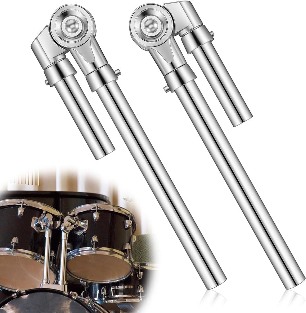 2 PCS Tom Drum Brackets, Tom Mount Holder Arm, Adjustable Metal Drum Stand Holder Replacement Hardware for Percussion Instruments