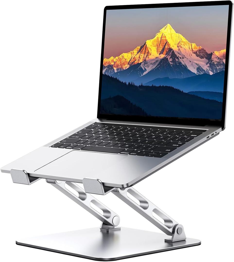 RIWUCT Laptop Stand for Desk Adjustable Height, Ergonomic Laptop Riser Holder with Dual-bar Support, Portable Computer Notebook Stand for MacBook Air Pro, Dell XPS, HP (10-16"), Non-rotatable
