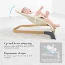 ANGELBLISS Baby Bouncer, Portable Bouncer Seat for Babies, Infants Bouncy Seat with Mesh Fabric, Natural Vibrations (Beige)