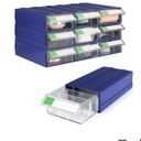 12 Pcs Drawer Stackable Storage Cabinet, White Plastic Organizer with Drawers & 36 Pcs Clear Dividers Organizer Rack & 48 Pcs Tag Card & 24 Pcs Non-slip Stickers for Home Office School