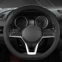 West Llama Customized Auto Car Steering Wheel Cover for Nissan,D Shaped Steering Wheel Cover for Rogue,Altima,Kicks (D-Shaped-Black)