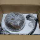 Gold Arc Floor Lamp for Living Room, Modern Standing Lamp with Green Ribbed Glass Lampshade, 67 Tall Lamp for Bedroom Study Room Office (2700K Bulb Included) (Black & Grey)