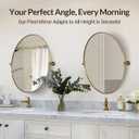 ANDY STAR Gold Bathroom Mirror, 20" x 30" Tilting Vanity Oval Mirror for Wall, Brushed Gold Stainless Steel Metal Frame Pivot Mirror Hangs Vertically Wall-Mounted