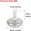 30Pcs Adjustable Furniture Leg Base Leveller Table Leveling Feet Pads, M6 x 15mmThreaded Rod