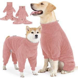 Dog Winter Coat for Small Medium Large Dog for Run Walk Sleep Warm Fleece Pet Sweater & Windproof Pajamas Snow Jacket Large Pink
