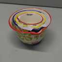 Creative Co-Op Floral Hand Stamped Stoneware Measuring Cups (Set of 4 Sizes/Designs)