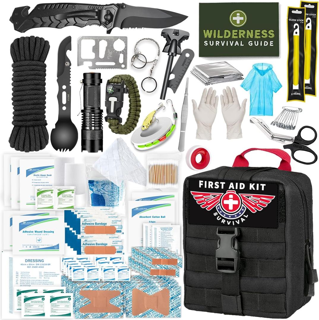 Gifts for Men Husband Dad Valentines Day, Survival Kit, Emergency Survival Gear and Equipment 14 in 1, Anniversary Birthday Gifts for Him Boyfriend, Hunting Fishing Camping Accessories, Cool Gadget