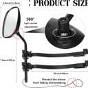 Tallew 2 Pcs Towing Clip on Mirror Universal Extension Mirror Kit Black Bar Adjustable 360 Degree Rotation Tow Mirror for Trailer RV Rearview Mirror Car Accessories for Truck Hitch Towing