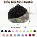 Bean Bag Cover (No Filler), Soft Faux Fur Stuffed Animal Bean Bag Storage, Fluffy Plush Bean Bag Chair Cover Washable, Comfy Bean Bag Covers for Adults Kids Teens, 38"x40" Black