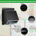 4" Dryer Vent Cover Outdoor,Dryer Vent Cover for Exterior Wall Vent Hood Outlet Air Vent,Dryer Vent Cover Outside,Exterior Dryer Exhaust Vent Cover Cap for House AC,Through Wall Dryer Vent Kit,Black