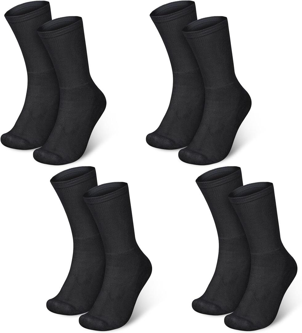 4 Pairs Cotton Soft Eczema Socks Black Hydrating Moisturizing Therapy Cotton Socks Eczema Relief for Adult Wet Wrap Non Itch Soft Feet Treatment (2X-Large)