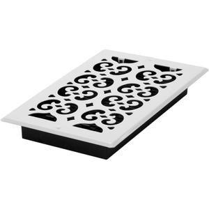 Decor Grates S610W-WH Scroll Design Wall/Ceiling Register, 6x10, White