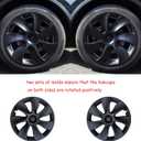 19 Inch Wheel Covers for Tesla Model Y Accessories 2020-2024 Matte Black ABS Material Hubcaps Replacement for Tesla Model Y 4PCS（Tornado Style）