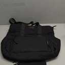 Puffer Lunch Tote Bag for Women, 15.6 Inch Laptop Work Bag with Insulated Lunch Compartment & Large Cup Holder, Lightweight Quilted Puffy Lunch Box Purse for Teacher Nurse Travel Office Daily School (Black)