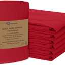 RUVANTI Flour Sack Towels 6 Pack 28x28 Inch, 100% Cotton Tea Towel, Reusable, Machine Washable, Absorbent BarTowels - Dish Cloth Perfect for Drying Dishes & Cleaning - Red
