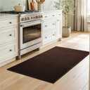 Sunfly 3x5 Washable Area Rug with Non Slip Rubber Backing Brown