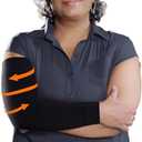 KEMFORD Compression Lymphedema Arm Sleeves for Women - 20-30 mmHg, 1 Pair, Black, XXL - Medical Arm Brace for Swelling, Edema, Circulation