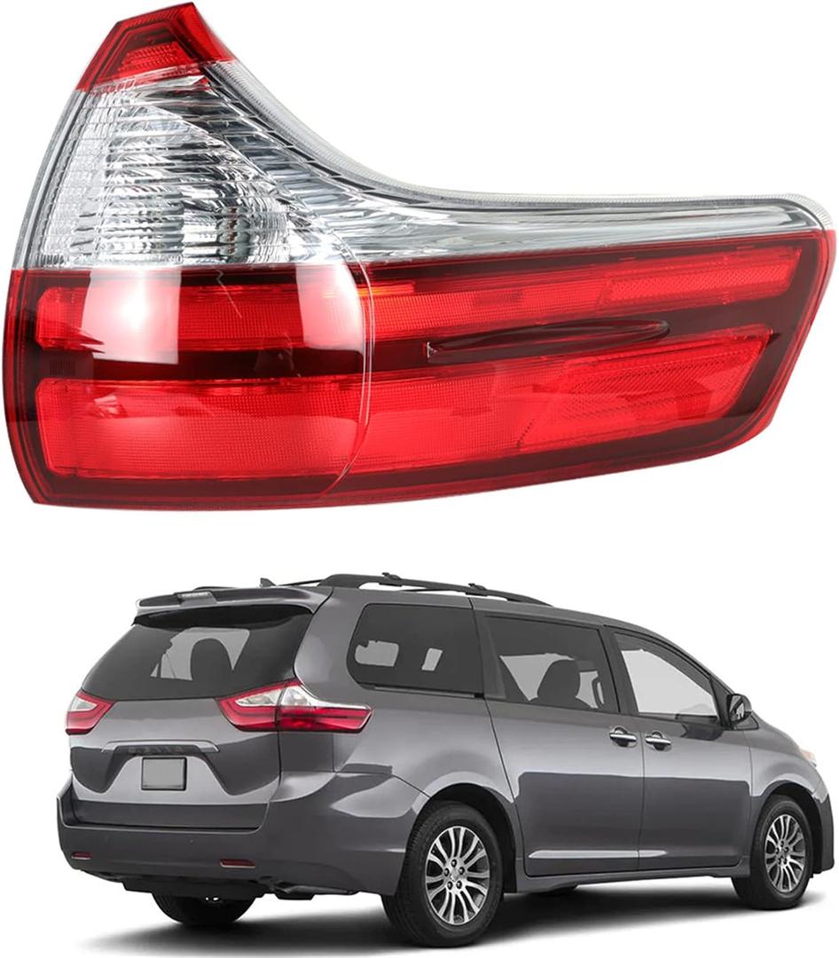 labwork Passenger Side Tail Light Replacement for Toyota Sienna Base L LE XLE Limited Model 2015-2020 Rear Tail Light Brake Lamp Assembly RH Right Side 8155008050 TO2805123