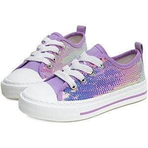 ToandonToddler Kids Sneakers Sparkle Fashion Glitter Sequins Canvas Shoes Size 1