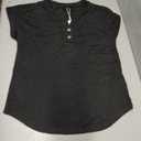 ANRABESS Womens Short Sleeve Henley Tops V Neck Dressy Casual Blouses Summer Trendy Tee Shirts 2025 Vacation Fashion Clothes (Small, Black)
