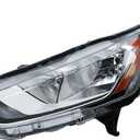 Replacement Driver Left Side Chrome Trims Halogen Headlight Headlamp for Ford Transit Connect from 2019 to 2023